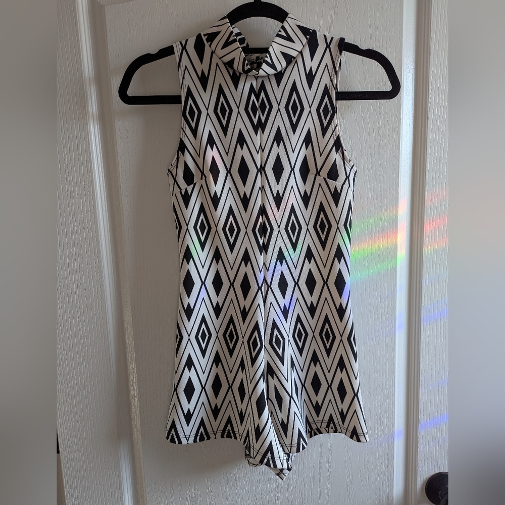 Rhapsodielle Geometric Black & White Romper Size S